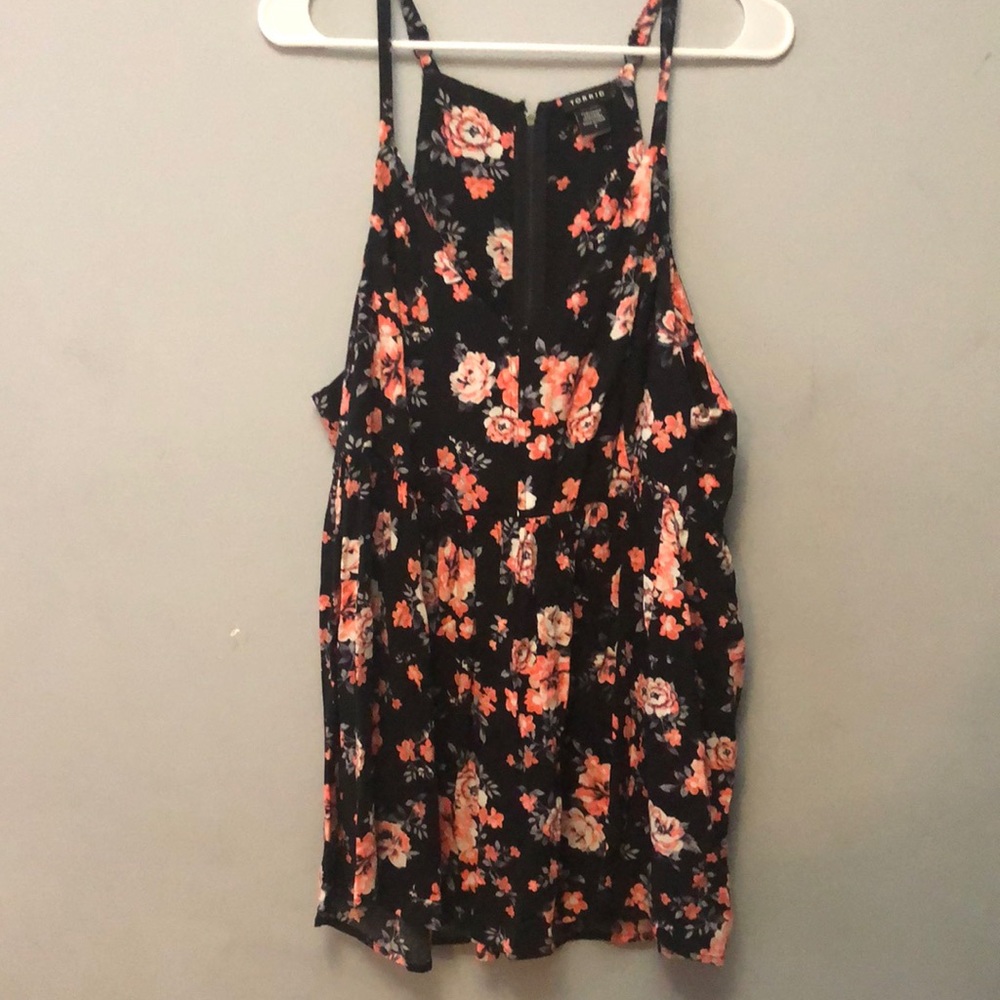 Torrid Floral Pink And Black Sleeveless Top Size 2X